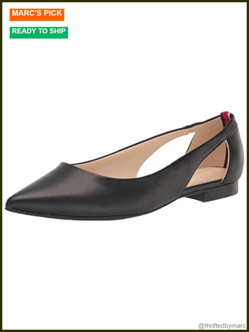 Tommy Hilfiger VELAHI Pointy Toe Slip On Flats Synthetic Casual